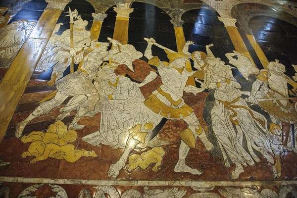 Marble floor mosaic