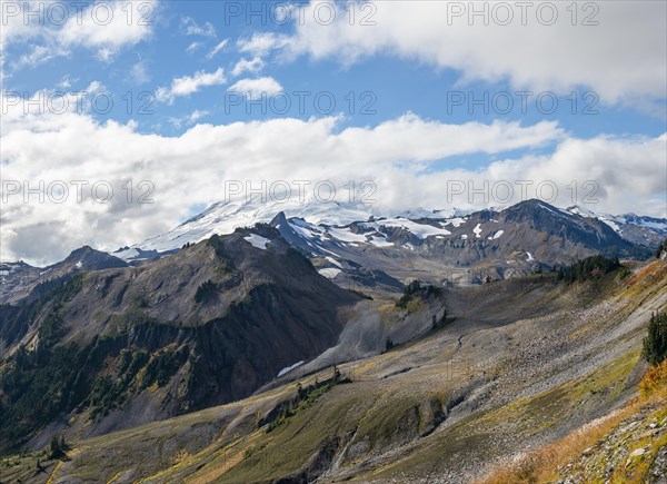 View of Mt. Baker with snow and glacier