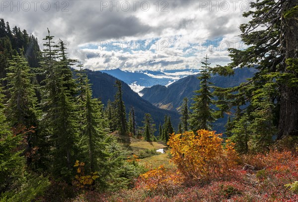 View of cloudy mountain landscape