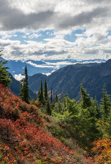 View of cloudy mountain landscape