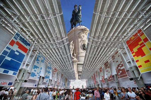 Photomontage equestrian statue of King Jose I