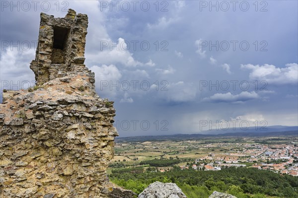 View of the castle ramparts and the countryside