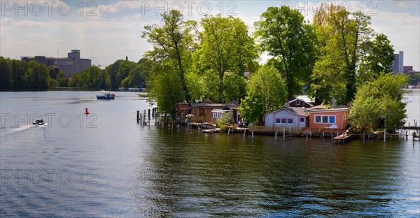 The river island Kleiner Wall in the middle of the Havel in Spandau