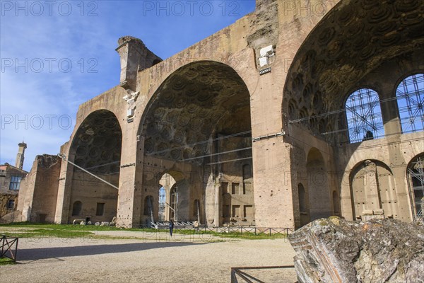 Ruin of remaining aisle of ancient Maxentius Basilica of Constantine