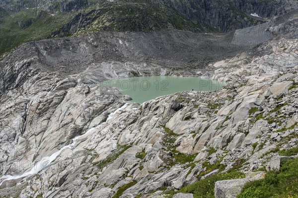 Alpine landscape with Rhone spring