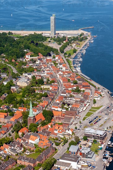 Aerial view of Travemuende and Travemuende Beach