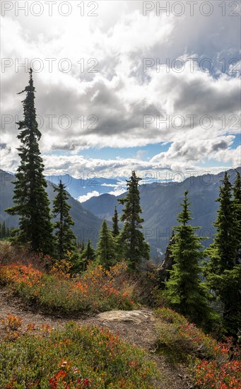 View of cloudy mountain landscape