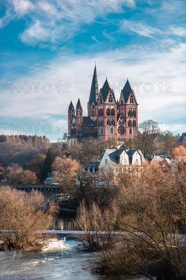 Limburg Cathedral in winter at sunrise