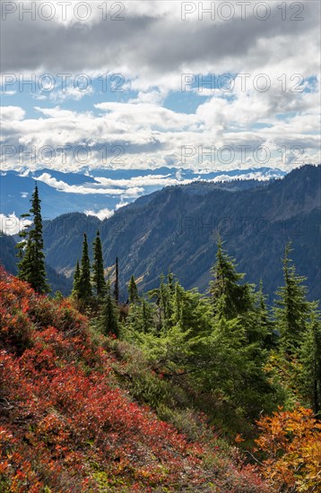 View of cloudy mountain landscape