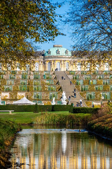 Sanssouci Palace and Park in autumn
