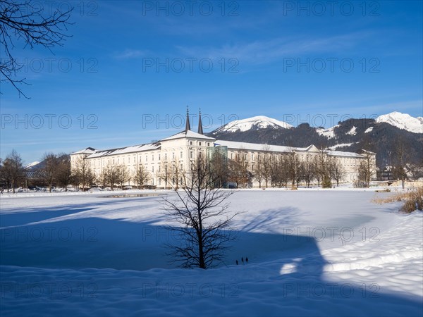 Frozen pond at the Benedictine Abbey of Admont