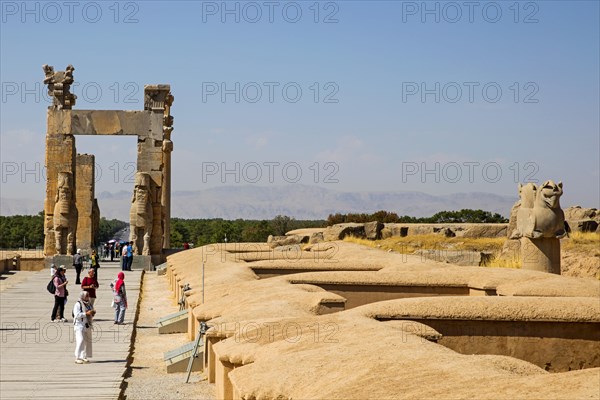 Gate of all countries with winged mixed creatures