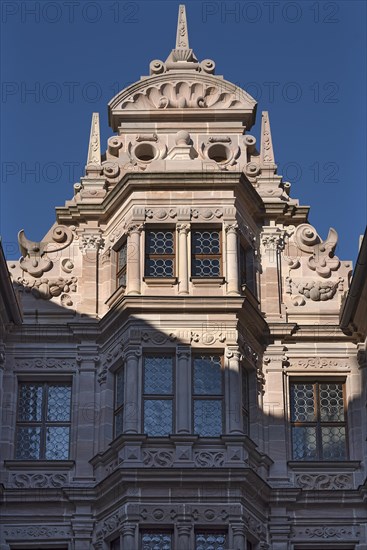 Gables of the courtyard of the former Pellerhaus restored by stonemasons