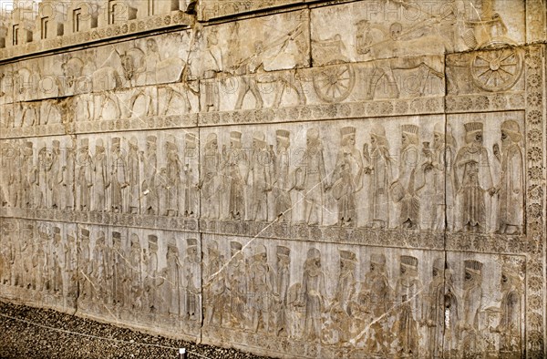 Relief detail of the delegation of nations bringing gifts to Darius on the steps of Apadana Palace