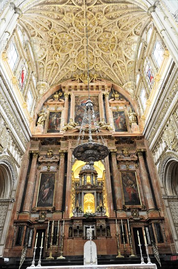 High altar of the church built inside