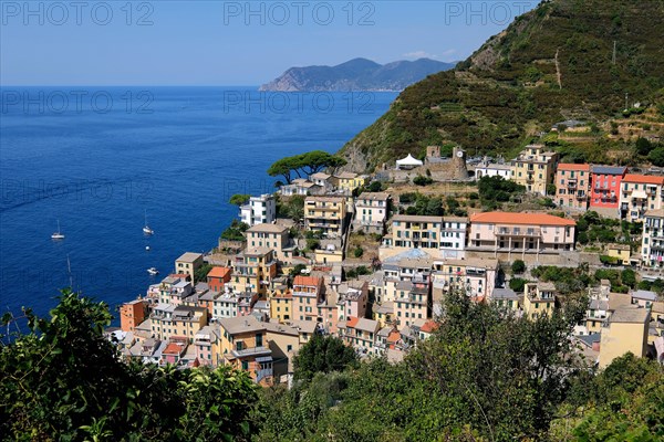 The easternmost village of the Cinque Terre Riomaggiore on the Italian Riviera