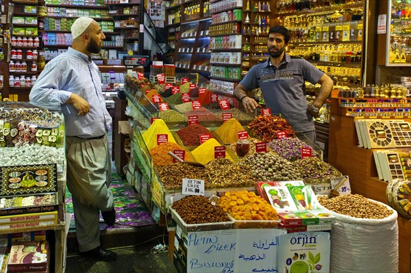 Egyptian bazaar with spices and sweets