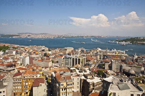 Panoramic view from the Galata Tower in the Karakoey district