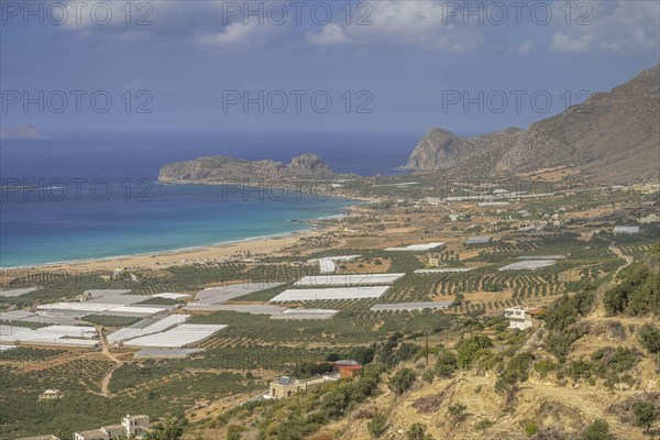 Falassarna Bay with greenhouses