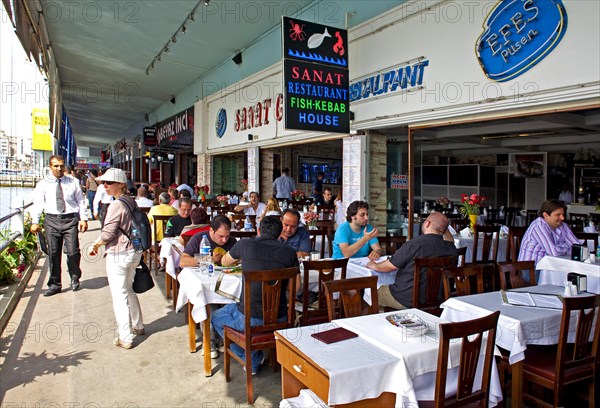 restaurant mile in the basement of the Galata Bridge