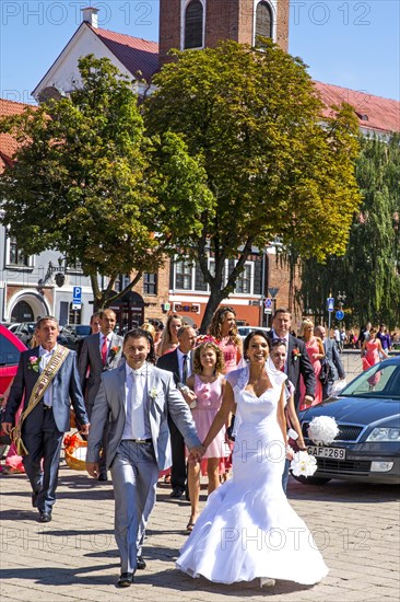 City Hall Square with wedding party