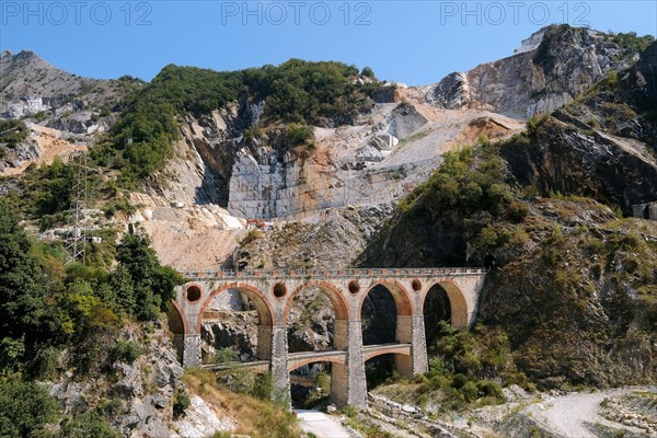 Historic Ponti di Vara bridge in the Carrara marble quarrying area