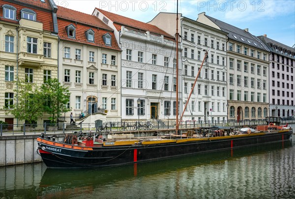 Ships and residential buildings on Fischerinsel in Mitte