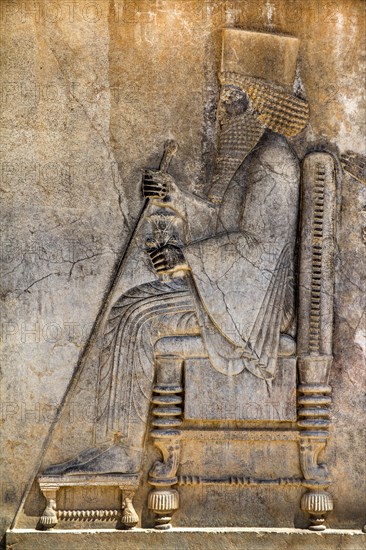 Relief of King Darius enthroned under a canopy