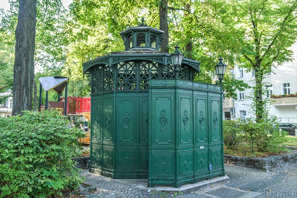 Green public urinal