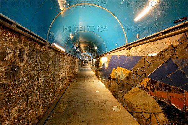 Tunnel in the easternmost village of the Cinque Terre Riomaggiore on the Italian Riviera