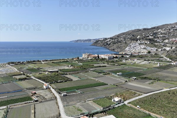 View from the foot of the Moorish castle over the bay and lands of Salobrena