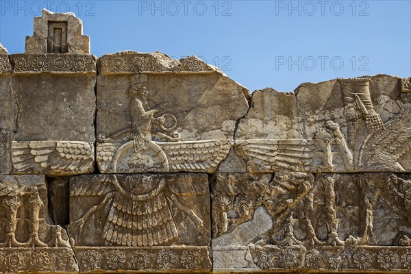 Relief with winged creature as symbol of the Zoroastrians