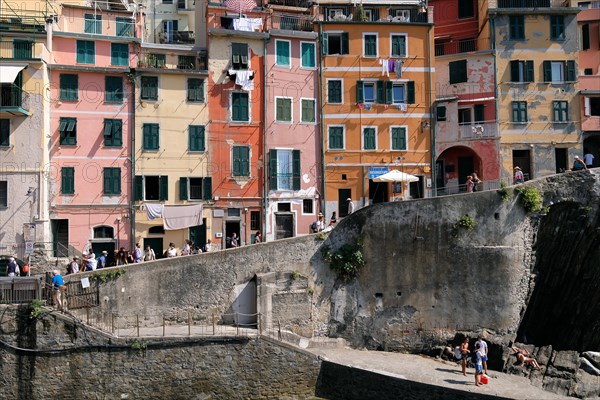 The easternmost village of the Cinque Terre Riomaggiore on the Italian Riviera