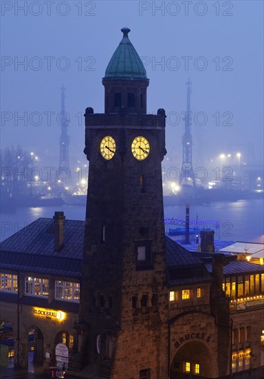 Clock tower and gauge tower in the evening