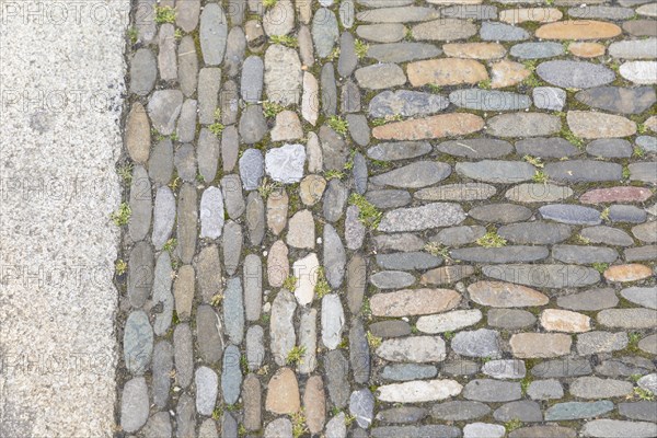 Different patterns of mosaic pavement in the old town of Freiburg im Breisgau