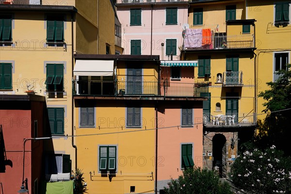 The easternmost village of the Cinque Terre Riomaggiore on the Italian Riviera