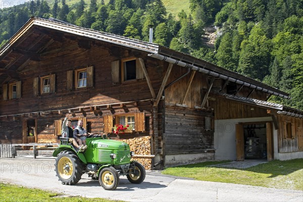 Vintage tractor at the Kirtag in Almdorf Eng