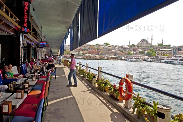 restaurant mile in the basement of the Galata Bridge