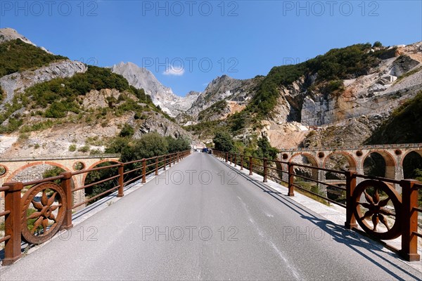 Historic Ponti di Vara bridge in the Carrara marble quarrying area