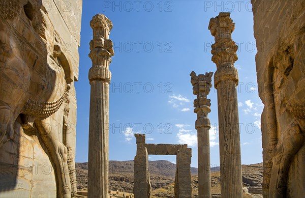 Gate of all countries with winged mixed creatures