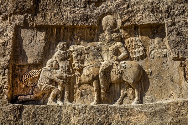 Relief of Great King Shapur I with Roman Emperors Valerian and Philip Arabs