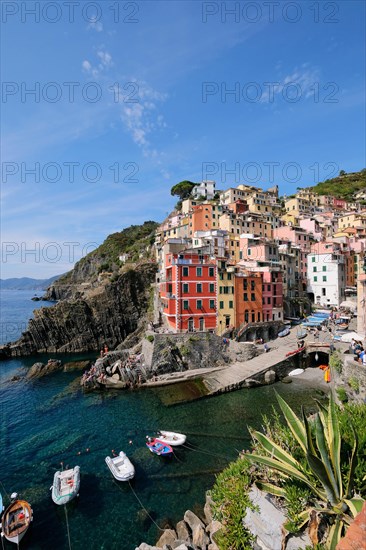 The easternmost village of the Cinque Terre Riomaggiore on the Italian Riviera