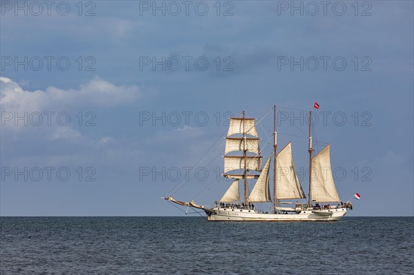 Historic three-master Loth Lorien on the Baltic Sea