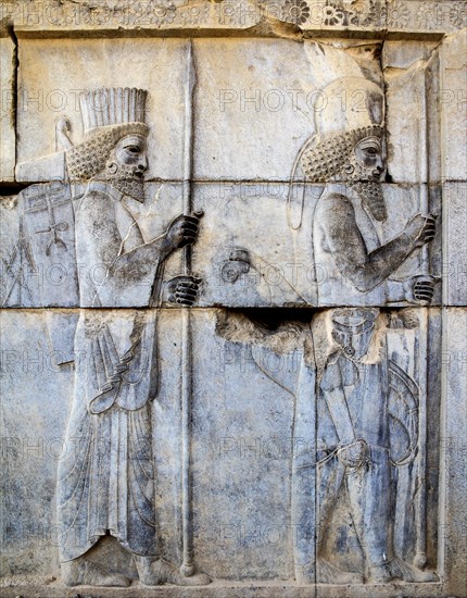 Relief detail of the delegation of nations bringing gifts to Darius on the steps of Apadana Palace