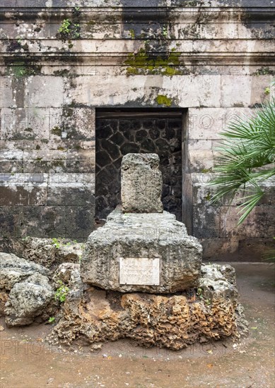 Remnant of old city wall of Panormo Antica outside Church of San Cataldo
