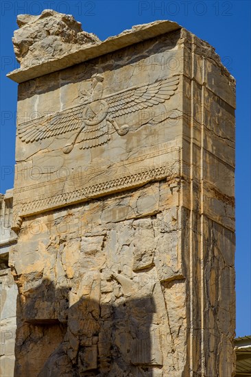 Gate relief with winged creature as symbol of the Zoroastrians