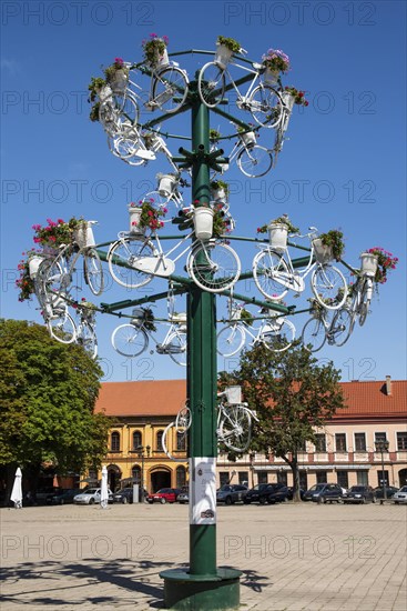 City Hall Square with Bicycle Sculpture