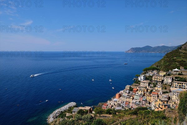 The easternmost village of the Cinque Terre Riomaggiore on the Italian Riviera