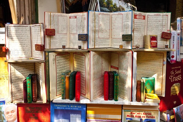Book bazaar with Koranic inscriptions