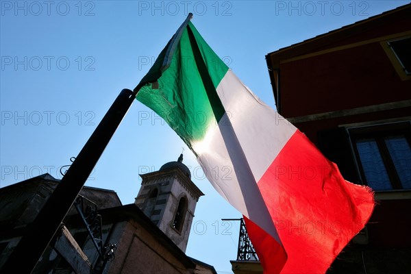 Italian flag in the backlight